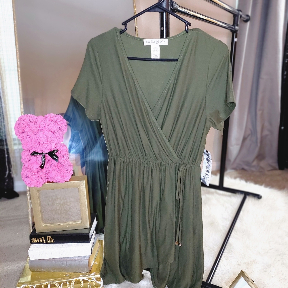 *New*  Love fast live life Army Green Dress sz Large